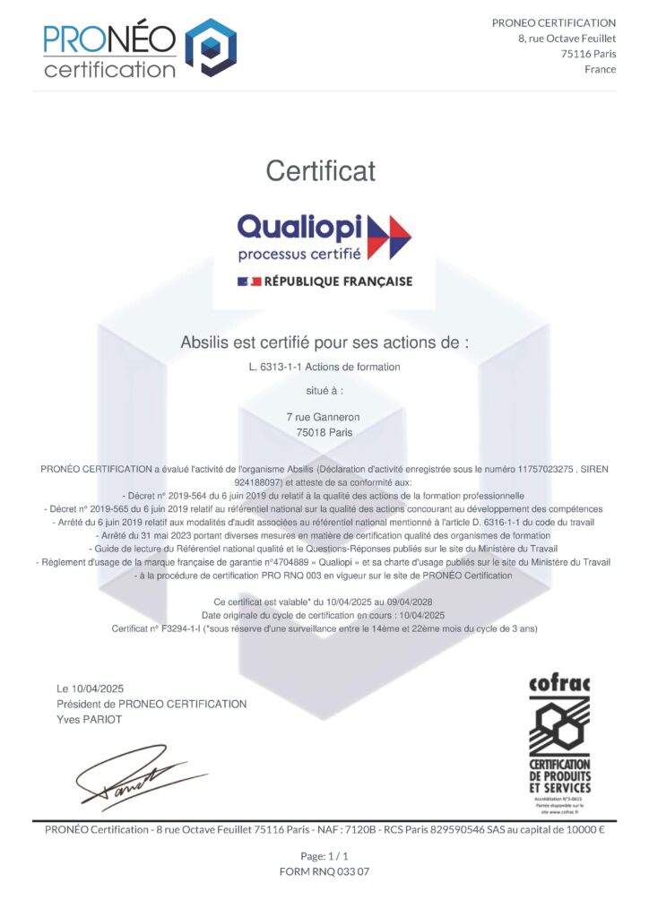 Certificat Qualiopi